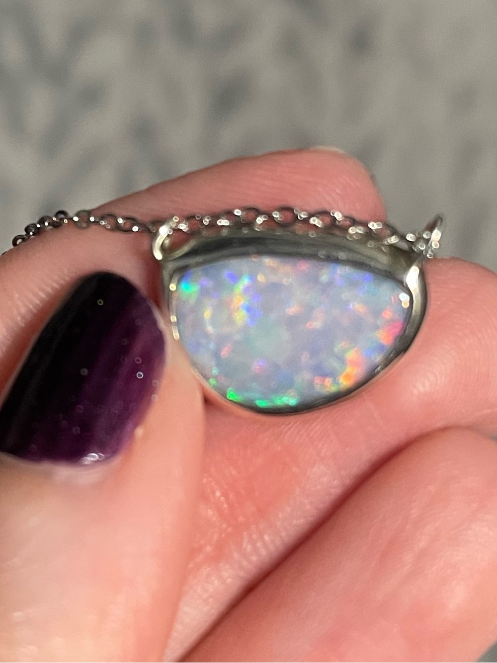 Rainbow Australian Opal Necklace